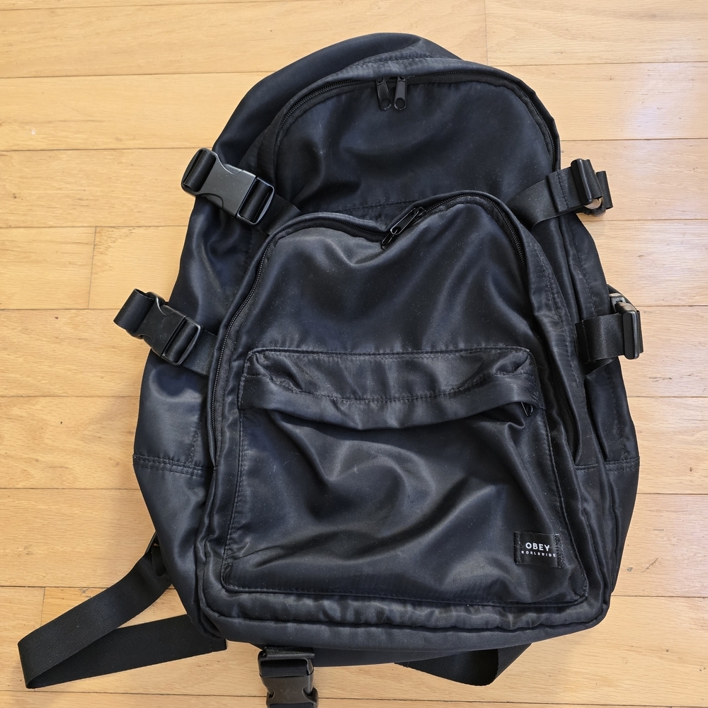 Obey Monochrome Black Sporty Backpack